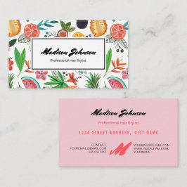 Tropisch fruitmonogram op maat | VISITEKAARTJES