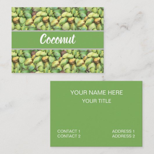 Tropisch fruitpatroon kokokosnoot visitekaartje (Voorkant / Achterkant)