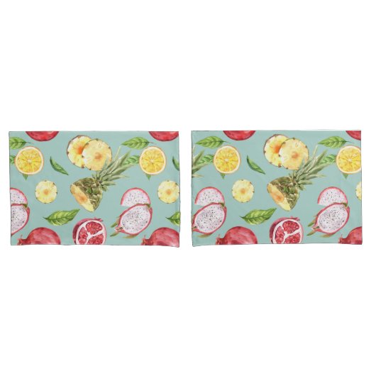 Tropisch fruitpatroon kussensloop (Voorkant-Set)