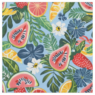 Tropisch Fruitpatroon | Naadloos Zomer Botanisch Stof