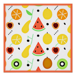 Tropisch Fruitpatroon Ontwerp Perfect Poster