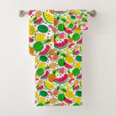 Tropisch fruitpatroon, rood en geel bad handdoek (Insitu)