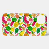 Tropisch fruitpatroon, rood en geel Case-Mate iPhone case (Achterkant (horizontaal))