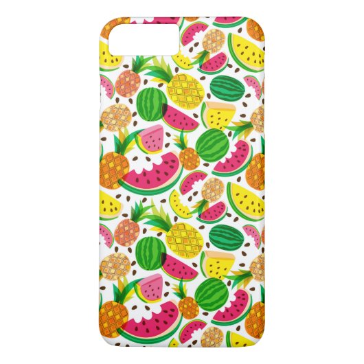 Tropisch fruitpatroon, rood en geel Case-Mate iPhone case (Achterkant)