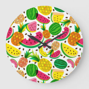 Tropisch fruitpatroon, rood en geel grote klok