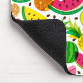 Tropisch fruitpatroon, rood en geel muismat (Hoek)