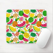 Tropisch fruitpatroon, rood en geel muismat (Met muis)