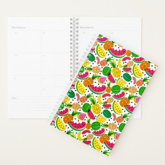 Tropisch fruitpatroon, rood en geel planner (Display)
