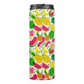 Tropisch fruitpatroon, rood en geel thermosbeker (Achterkant)
