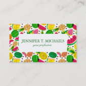 Tropisch fruitpatroon, rood en geel visitekaartje (Voorkant)