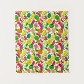 Tropisch fruitpatroon, rood en geel wandkleed (Voorkant)