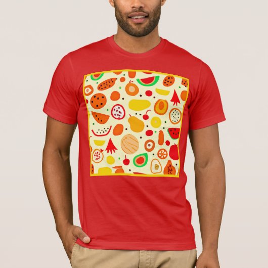 Tropisch Fruitpatroon T-shirt (Voorkant)