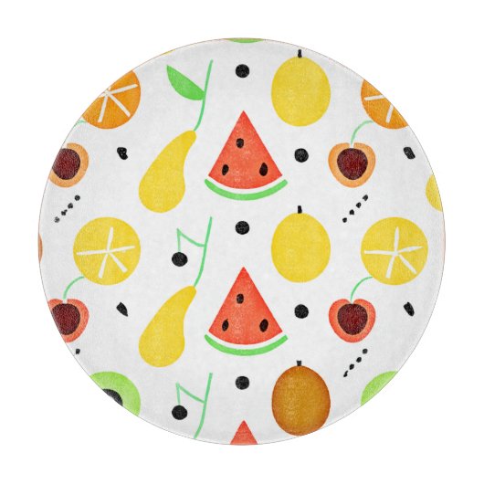 Tropisch Fruitpatroonontwerp Snijplank (Voorkant)