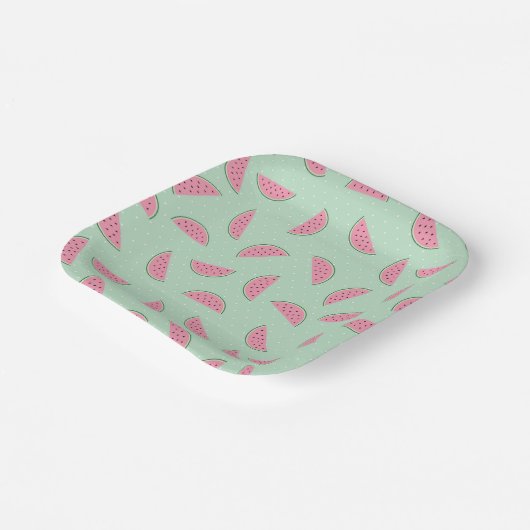 Tropisch fruitschilderingspatroon papieren bordje (Gebogen)