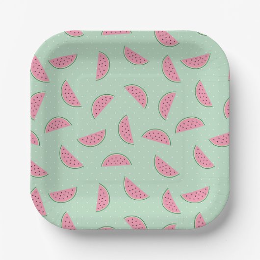 Tropisch fruitschilderingspatroon papieren bordje (Voorkant)