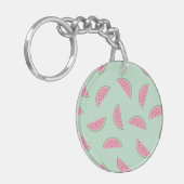 Tropisch fruitschilderingspatroon sleutelhanger (Voorkant Links)