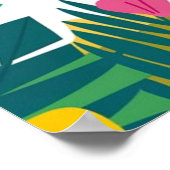 Tropisch Fun Flamingo Verjaardag Ontwerp Poster (Hoek)