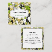 Tropisch Funky Kawaii Forest Graphic Designer Leaf Vierkante Visitekaartje (Voorkant / Achterkant)