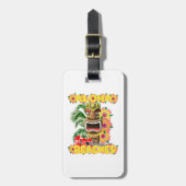 Tropisch Funny Aloha strandt Hawaiian Tiki Bagagelabel (Voorkant verticaal)