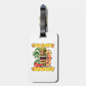 Tropisch Funny Aloha strandt Hawaiian Tiki Bagagelabel (Achterkant verticaal)