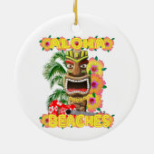Tropisch Funny Aloha strandt Hawaiian Tiki Keramisch Ornament (Achterkant)