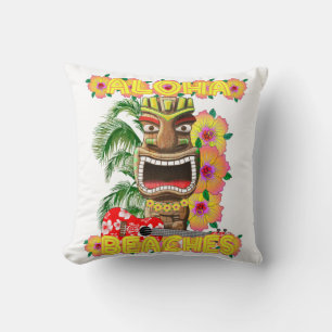 Tropisch Funny Aloha strandt Hawaiian Tiki Kussen