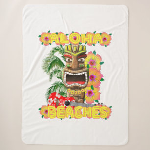 Tropisch Funny Aloha strandt Hawaiian Tiki Sherpa Deken