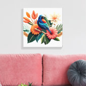 Tropisch gebaar: een levendige fusie van Flora Canvas Afdruk (Insitu (Woonkamer))