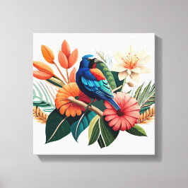 Tropisch gebaar: een levendige fusie van Flora Canvas Afdruk