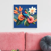 Tropisch gebaar: een levendige fusie van Flora Canvas Afdruk (Insitu (Woonkamer))