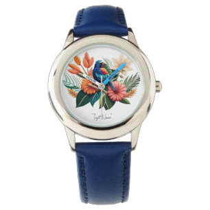 Tropisch gebaar: een levendige fusie van Flora Horloge
