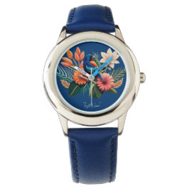 Tropisch gebaar: een levendige fusie van Flora Horloge