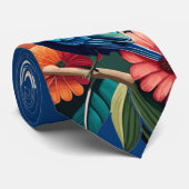 Tropisch gebaar: een levendige fusie van Flora Stropdas (Opgerold)