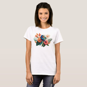 Tropisch gebaar: een levendige fusie van Flora T-shirt