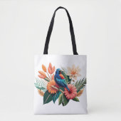 Tropisch gebaar: een levendige fusie van Flora Tote Bag (Voorkant)