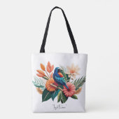 Tropisch gebaar: een levendige fusie van Flora Tote Bag (Achterkant)