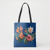 Tropisch gebaar: een levendige fusie van Flora Tote Bag (Voorkant)