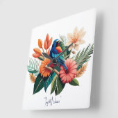 Tropisch gebaar: een levendige fusie van Flora Vierkante Klok (Hoek)