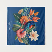 Tropisch gebaar: een levendige fusie van Flora Wandkleed (Voorkant (horizontaal))