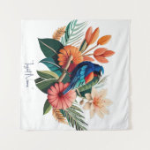 Tropisch gebaar: een levendige fusie van Flora Wandkleed (Voorkant (horizontaal))