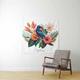 Tropisch gebaar: een levendige fusie van Flora Wandkleed