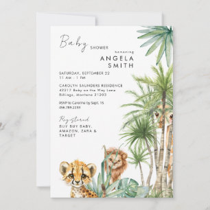 Tropisch gebladerte babydieren Baby shower II Kaart