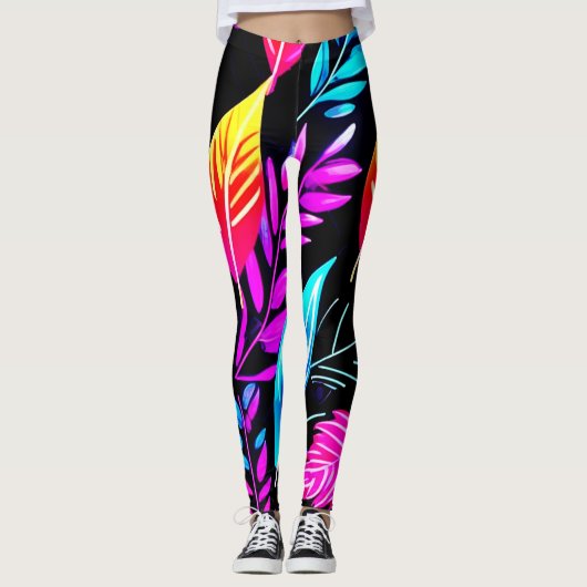 Tropisch gebladerte: bladkunst leggings (Voorkant)