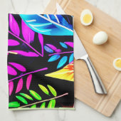 Tropisch gebladerte: bladkunst theedoek (Quarter Fold)