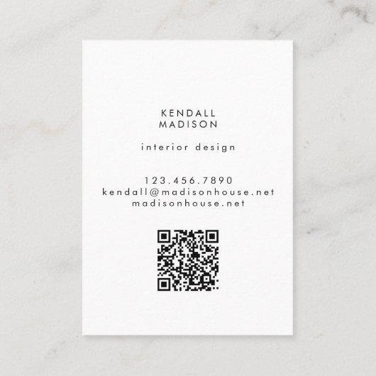 Tropisch gebladerte Botanische moderne QR-code Visitekaartje (Achterkant)