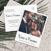 Tropisch gebladerte brief foto dank u briefkaart