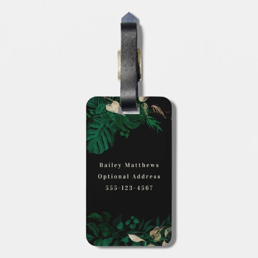 Tropisch gebladerte bruid Trendy Mrs Honeymoon Tra Bagagelabel (Achterkant verticaal)