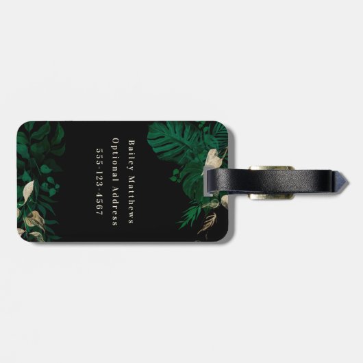 Tropisch gebladerte bruid Trendy Mrs Honeymoon Tra Bagagelabel (Achterkant horizontaal)