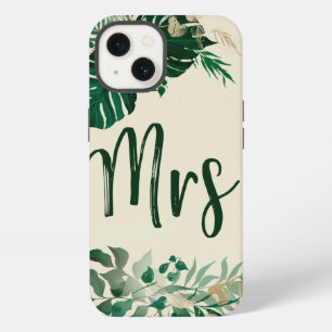 Tropisch Gebladerte Bruid's Trendy Mijnheer & Mevr iPhone 13 Hoesje