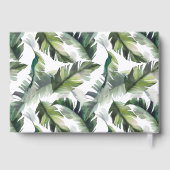 Tropisch gebladerte bruiloft groen & goud gastenboek (Achterkant)